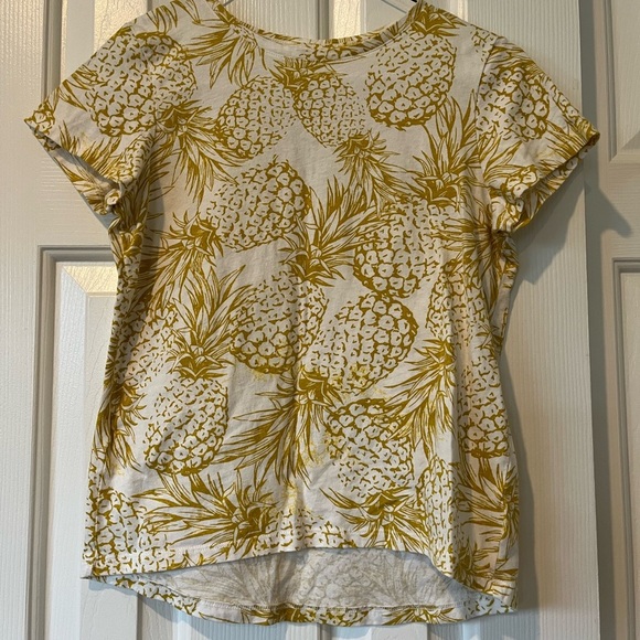Old Navy Yellow Patterned Softest Tee XL - Picture 3 of 6